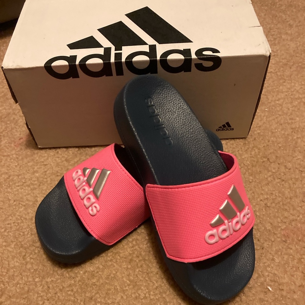 Adidas Kids Sandals with Pink Strap and Navy Base